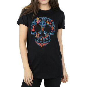 Coco Womens/Ladies Skull Cotton Boyfriend T-Shirt / Black
